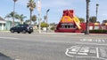 Wienerschnitzel hot dog fast food on pacific coast highway 1, historic route 101 in California USA Royalty Free Stock Photo