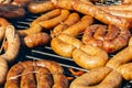 Wienerwurst on a barbecue grill Royalty Free Stock Photo