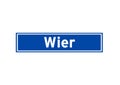 Wier isolated Dutch place name sign. City sign from the Netherlands.