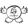 Wierd cartoon monster, absolute crazy numskull portrait, well, t Royalty Free Stock Photo