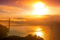 San Francisco golden gate bridge at sunrise Royalty Free Stock Photo