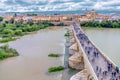 Wiew of the Roman Bridge Puente Romano from the top of the Calahorra tower. Cordoba, Spain