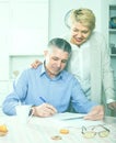 Wife and husband are lead discussion Royalty Free Stock Photo