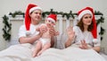 Wife refuses to look after baby on bed decorated for christmas and ne