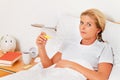 Wife is sick in bed Royalty Free Stock Photo