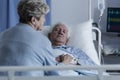 Elder man in coma Royalty Free Stock Photo