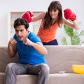 Wife unhappy that husband is watching boxing