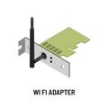 Wifi adapter antenna and microscheme isolated electronic device