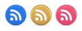 Wifi available access button wireless internet connection signal 3d realistic circle icon