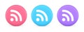 Wifi available access button wireless internet connection signal 3d realistic circle icon