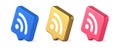 Wifi available access button wireless internet connection signal 3d realistic speech bubble isometric icon