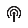 Wifi - black icon on white background vector illustration for website, mobile application, presentation, infographic. Antenna Royalty Free Stock Photo