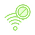 Wifi block color line icon