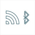 Wifi and Bluetooth Icon Vector Line Art