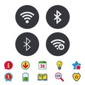 Wifi and Bluetooth icon. Wireless mobile network.