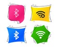 Wifi and Bluetooth icon. Wireless mobile network. Vector