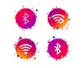 Wifi and Bluetooth icon. Wireless mobile network. Vector