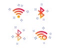 Wifi and Bluetooth icon. Wireless mobile network. Vector