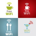 Wifi cafe icon set