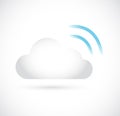 Wifi cloud computing storage server illustration