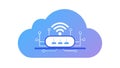 WiFi Cloud Connectivity: Wireless Network Access, vector design Generative AI Royalty Free Stock Photo