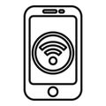 Wifi cloud smartphone icon outline vector. Cloud information admin