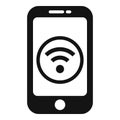 Wifi cloud smartphone icon simple vector. Cloud information admin