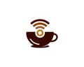 Wifi Coffee Icon Logo Design Element Royalty Free Stock Photo