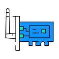 wifi computer part icon color illustration Royalty Free Stock Photo