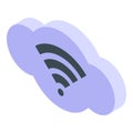 Wifi data cloud icon isometric vector. Computer technology Royalty Free Stock Photo