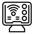 Wifi data food icon outline vector. Smart app