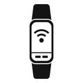 Wifi fitness band icon simple vector. Watch app