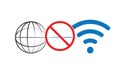 Wifi Forbid Blocked - Wireless WiFi Red Blocked Icon and Internet Server