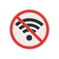 Wifi Forbidden Sign Red Circle Graphic Icon Access Restriction Symbol Royalty Free Stock Photo