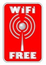 WiFi free label on the red background