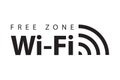 Wifi free zone symbol. Wireless signal sign. Mobile internet vector icon Royalty Free Stock Photo