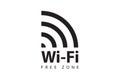 Wifi free zone symbol. Wireless signal sign. Mobile internet vector icon Royalty Free Stock Photo