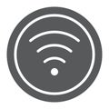 Wifi glyph icon, internet and network, wireless internet sign, vector graphics, a solid pattern on a white background.