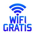 Wifi Gratis, Spanish translation: Free Wifi zone