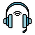 Wifi headset icon vector flat