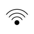 Black solid icon for Wifi Hotspot, access and communication Royalty Free Stock Photo