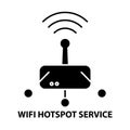 wifi hotspot service icon, black vector sign with editable strokes, concept illustration Royalty Free Stock Photo