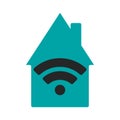 Wifi house. Flat Vector illustration on white background.