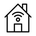 WIFI house vector thin line icon