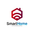 Wifi House Vector Logo. Smart Home Tech Logo Vector. House Net Logo Concept Vector Royalty Free Stock Photo