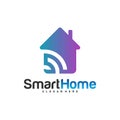 Wifi House Vector Logo. Smart Home Tech Logo Vector. House Net Logo Concept Vector Royalty Free Stock Photo