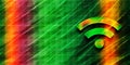 Wifi icon abstract premium green banner background colorful pattern bright texture