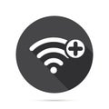 Wifi icon with add sign. Wifi icon and new, plus, positive concept