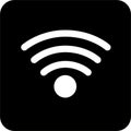 WIFI ICON BLACK SQUARE VECTOR, simple line vector for UI UX design. Symbol for website and mobile app interface and navigation Royalty Free Stock Photo