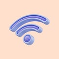 WIFI icon 3d render concept for broadband wireless data transfer connection signal Royalty Free Stock Photo